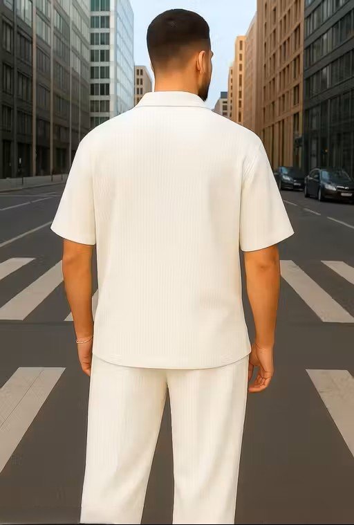 Men Night suit co-ords set white - Image 6
