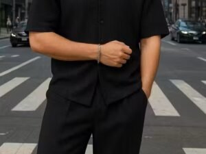 Men Night suit co-ords set white